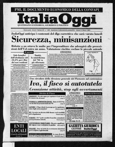 Italia oggi : quotidiano di economia finanza e politica